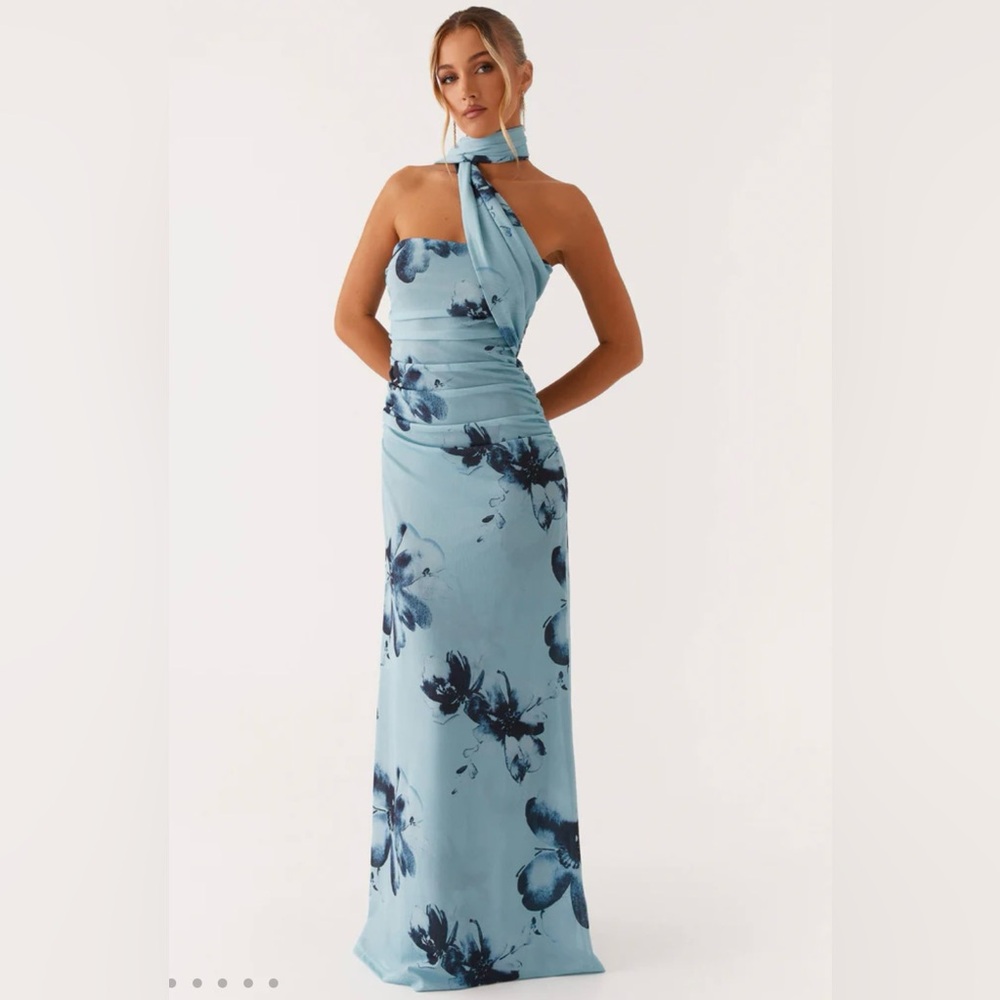 Peppermayo Exclusive - Songbird Maxi Dress - Blue Black Floral
